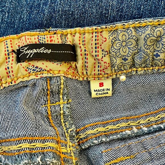 SUPPLIES UNION BAY Women's Blue Jeans Size 8 Bootcut Mid Rise W32 L32 Distressed - Picture 3 of 4